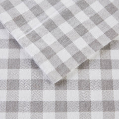 4 PCS King Printed Sheet Set Gray Herringbone Check