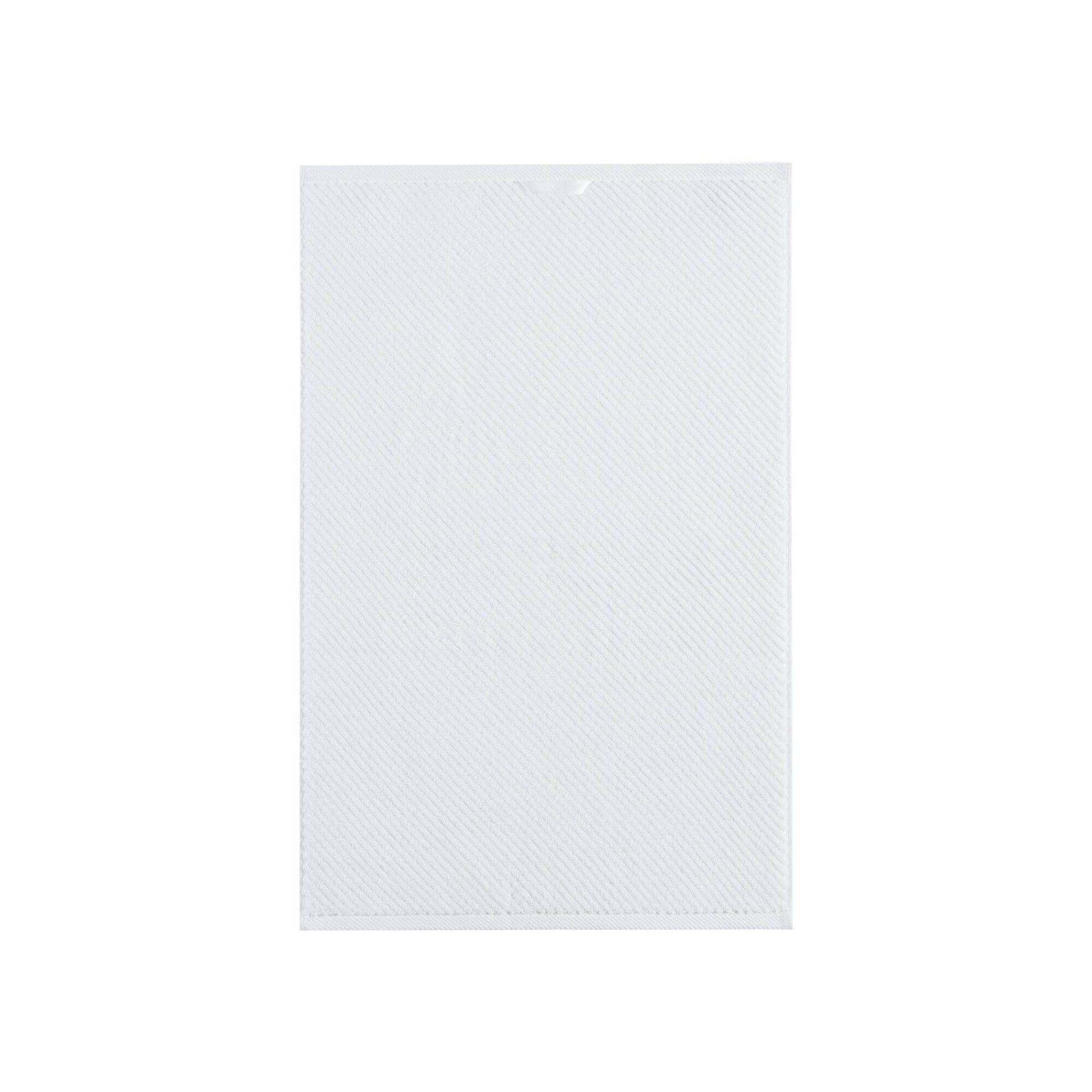 6-Piece 100% Cotton Quick Dry Diagonal Ribbed 6pcs Towel Set, White