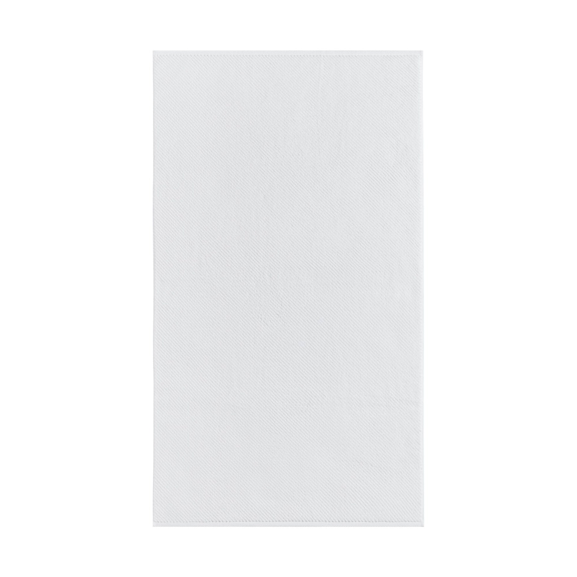 6-Piece 100% Cotton Quick Dry Diagonal Ribbed 6pcs Towel Set, White