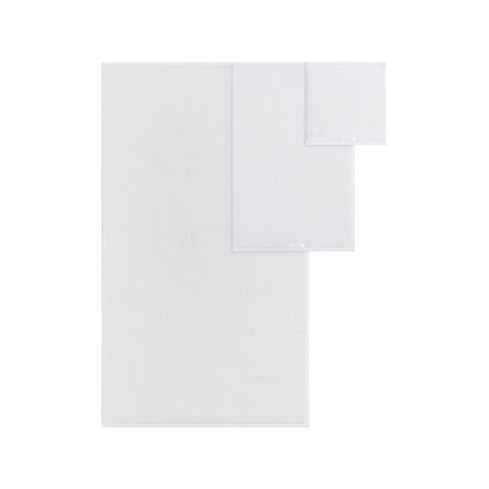 6-Piece 100% Cotton Quick Dry Diagonal Ribbed 6pcs Towel Set, White