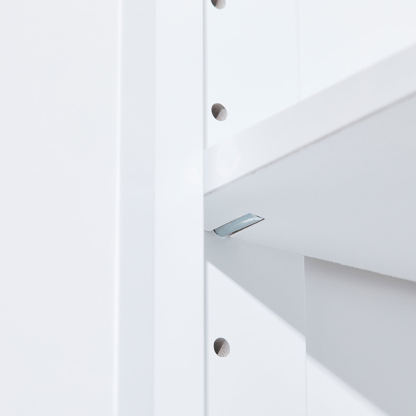 72" Kitchen Pantry Storage Cabinet, Freestanding Utility Cabinets with Doors, Drawer and 3 Adjustable Shelves, Tall Food Buffet Pantries for Kitchen, Living Room, Dinning Room, Laundry, White