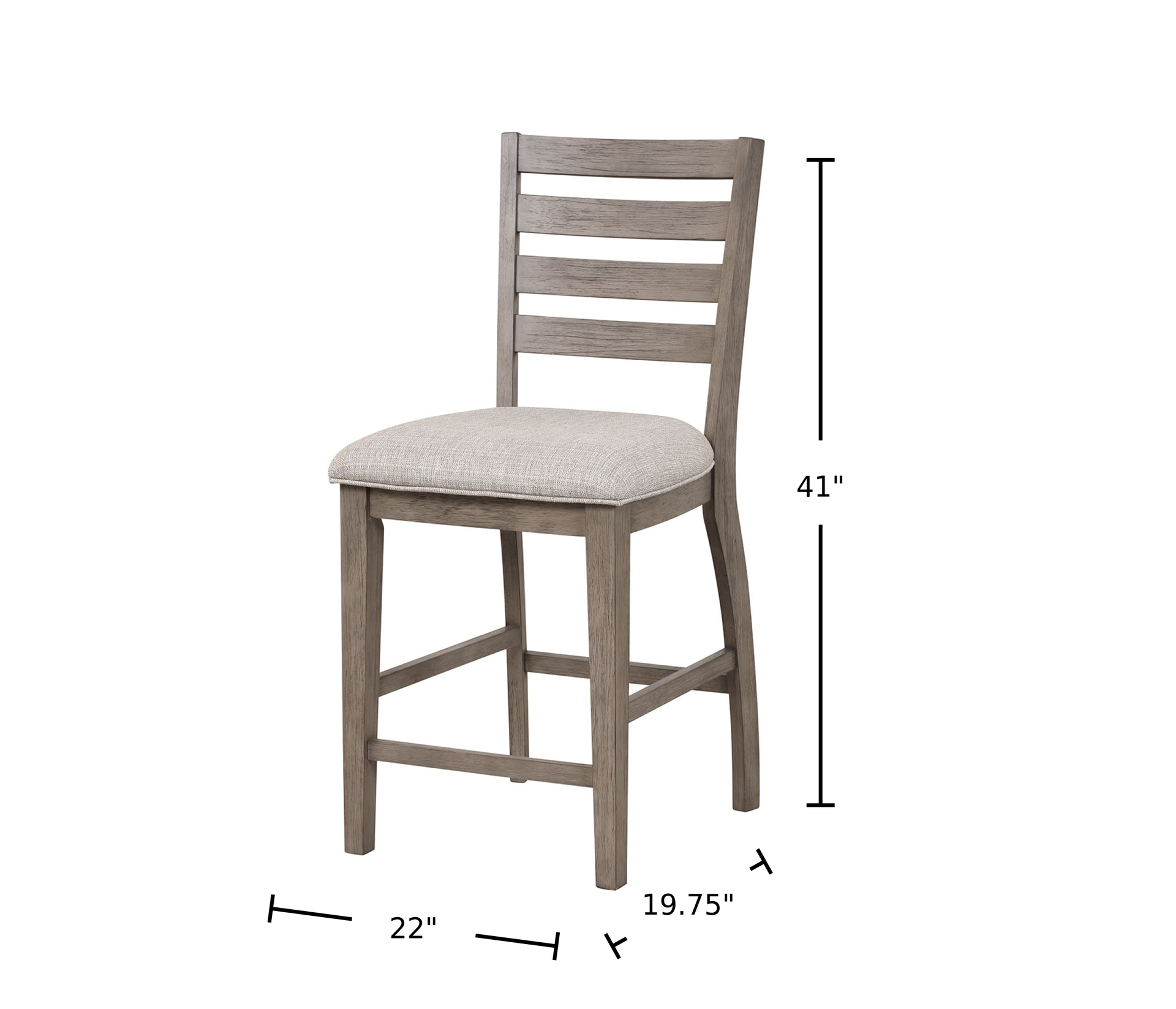 Counter Side Dining Stool W/ Ladder Back (Set of 2)