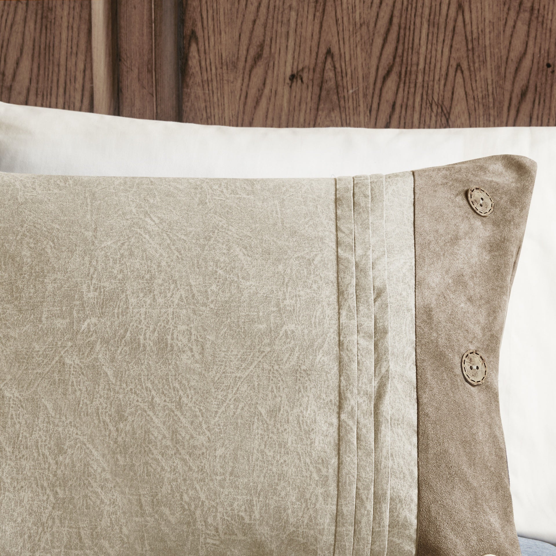 7 Piece Faux Suede Comforter Set Tan King
