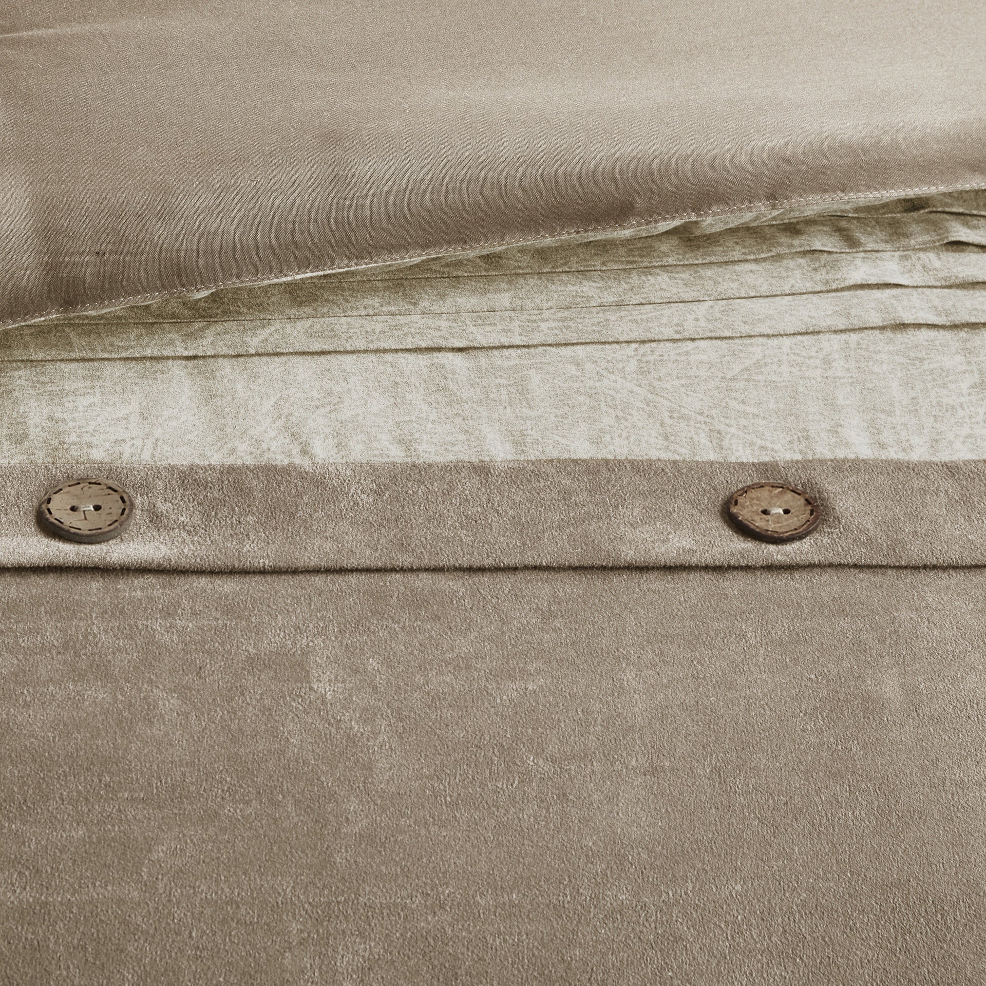 7 Piece Faux Suede Comforter Set Tan King