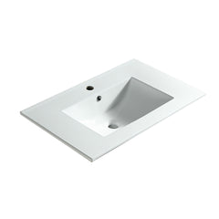 30" Bathroom Vanity Top Only, White Basin,Ceramic