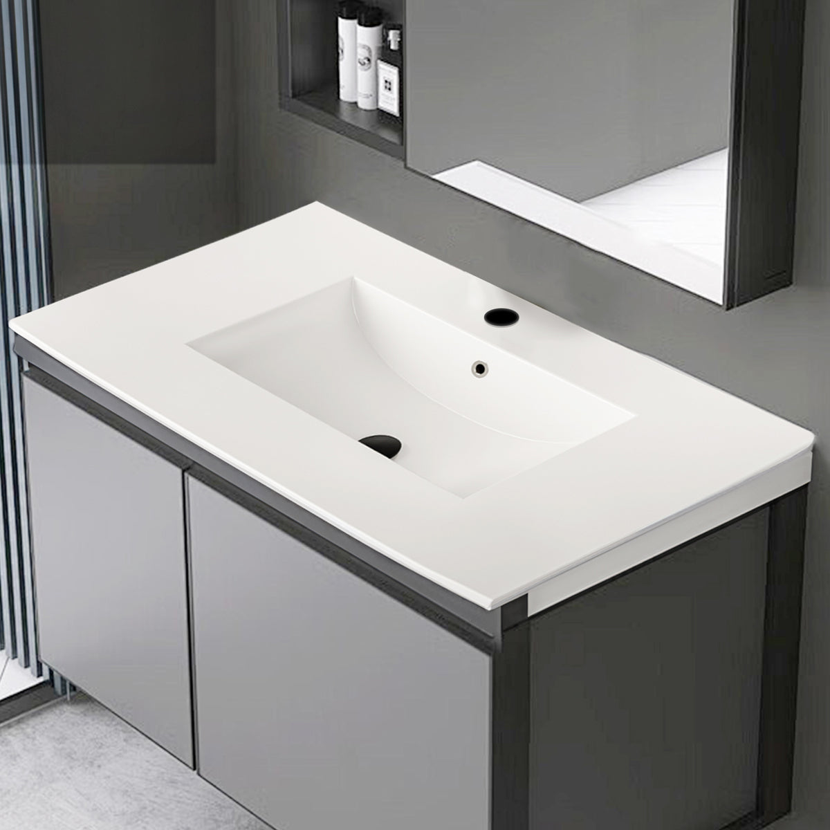 30" Bathroom Vanity Top Only, White Basin,Ceramic