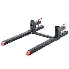 Pallet Forks, 2000 lbs Clamp on Pallet Forks, 43-Inch Total Length Heavy-Duty Tractor Fork with Adjustable Stabilizer Bar for Tractor Attachments, Loader Bucket, and Skid Steer, Black