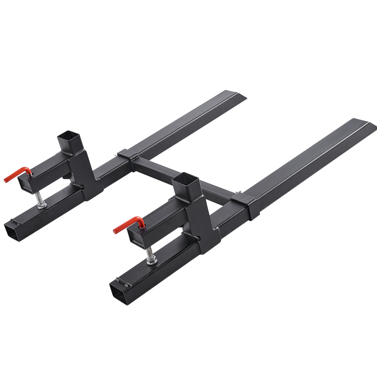 Pallet Forks, 2000 lbs Clamp on Pallet Forks, 43-Inch Total Length Heavy-Duty Tractor Fork with Adjustable Stabilizer Bar for Tractor Attachments, Loader Bucket, and Skid Steer, Black
