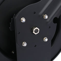 Air Hose Reel Retractable 3/8" Inch x 50' Foot SBR Rubber Hose Max 300PSI Heavy Duty Industrial Steel Single Arm Construction