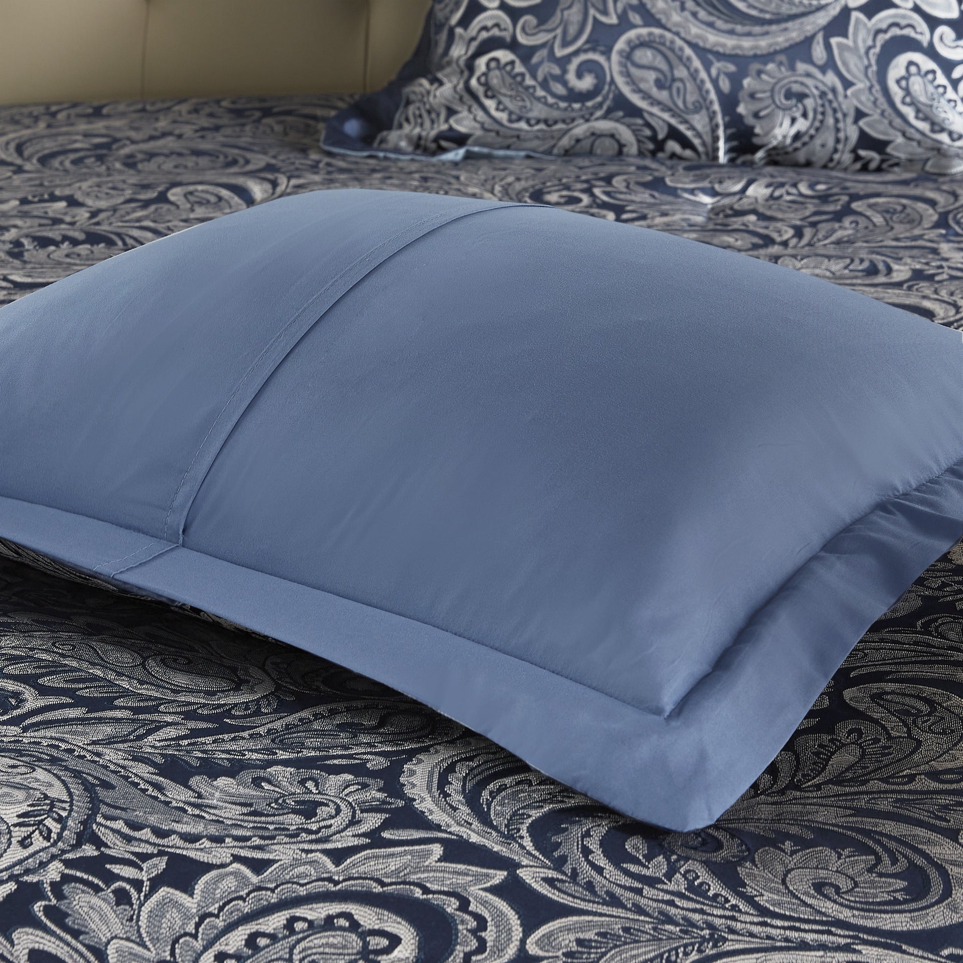 12 Piece Comforter Set with Cotton Bed Sheets Navy King