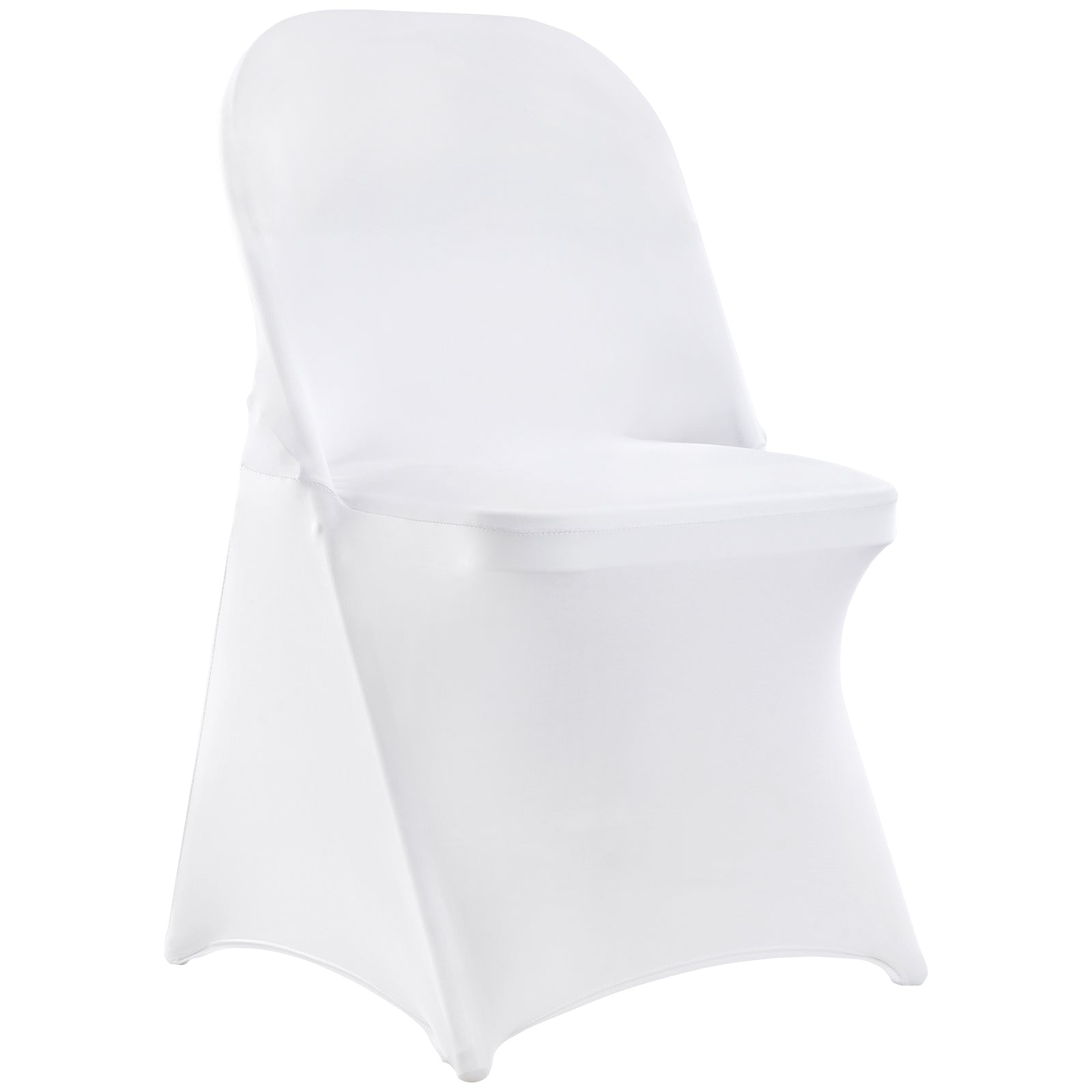 White Stretch Spandex Chair Covers - 12 PCS, Folding Kitchen Chairs Cover, Universal Washable Slipcovers Protector, Removable Chair Seat Covers, for Wedding Party Dining Room Banquet Event