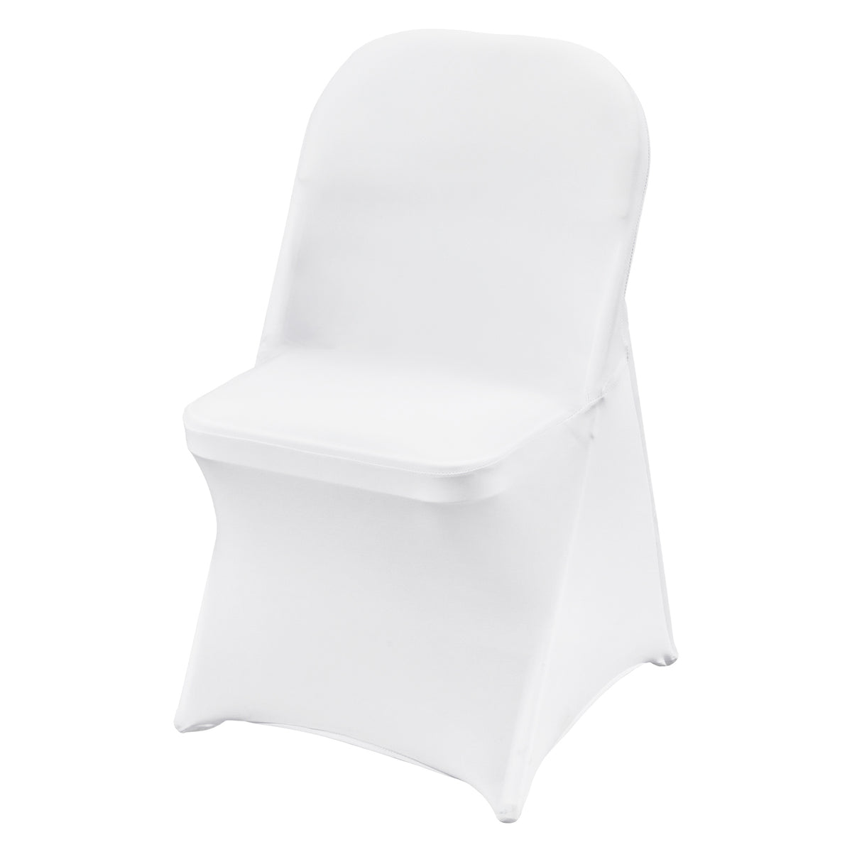 White Stretch Spandex Chair Covers - 12 PCS, Folding Kitchen Chairs Cover, Universal Washable Slipcovers Protector, Removable Chair Seat Covers, for Wedding Party Dining Room Banquet Event