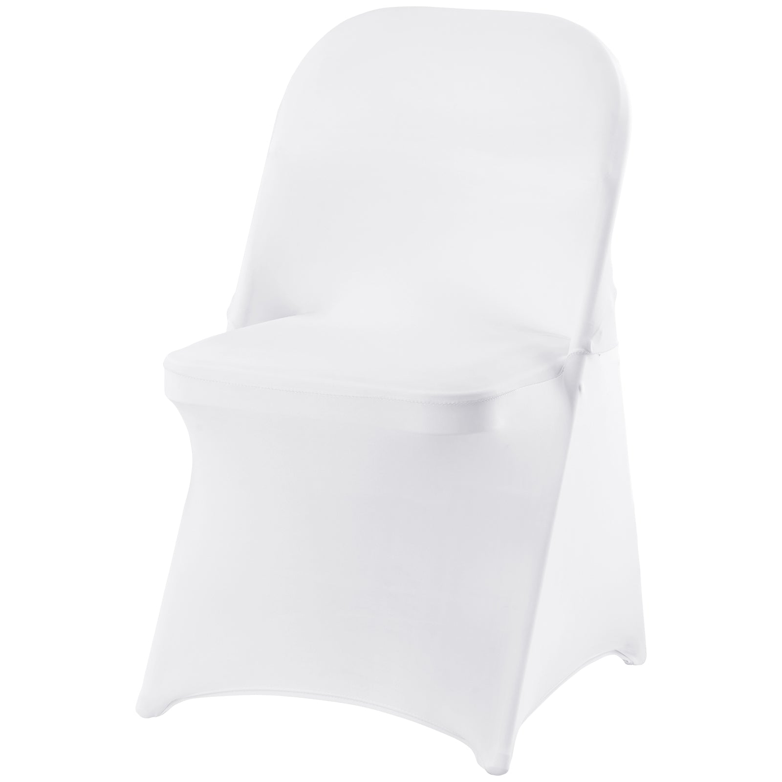 White Stretch Spandex Chair Covers - 12 PCS, Folding Kitchen Chairs Cover, Universal Washable Slipcovers Protector, Removable Chair Seat Covers, for Wedding Party Dining Room Banquet Event