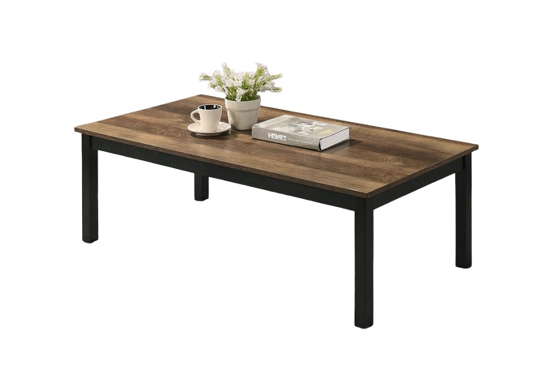 Contemporary Style 3pc Table Set 1x Coffee Table 2x End Table Faux Marble Top Wooden Legs Brown Finish Primary Living Room