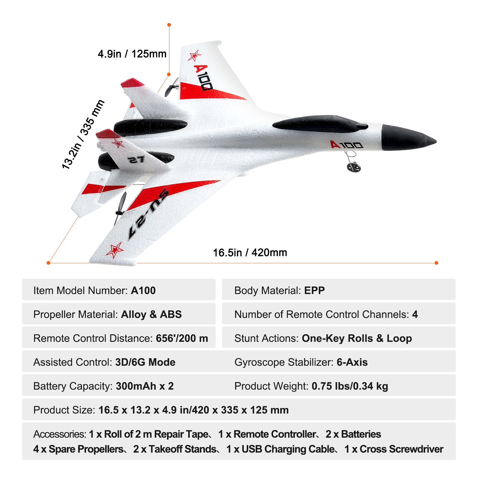 RC Airplane Fighter EPP Foam RC Plane Toy 2.4GHz Remote Control 3D/6G Mode