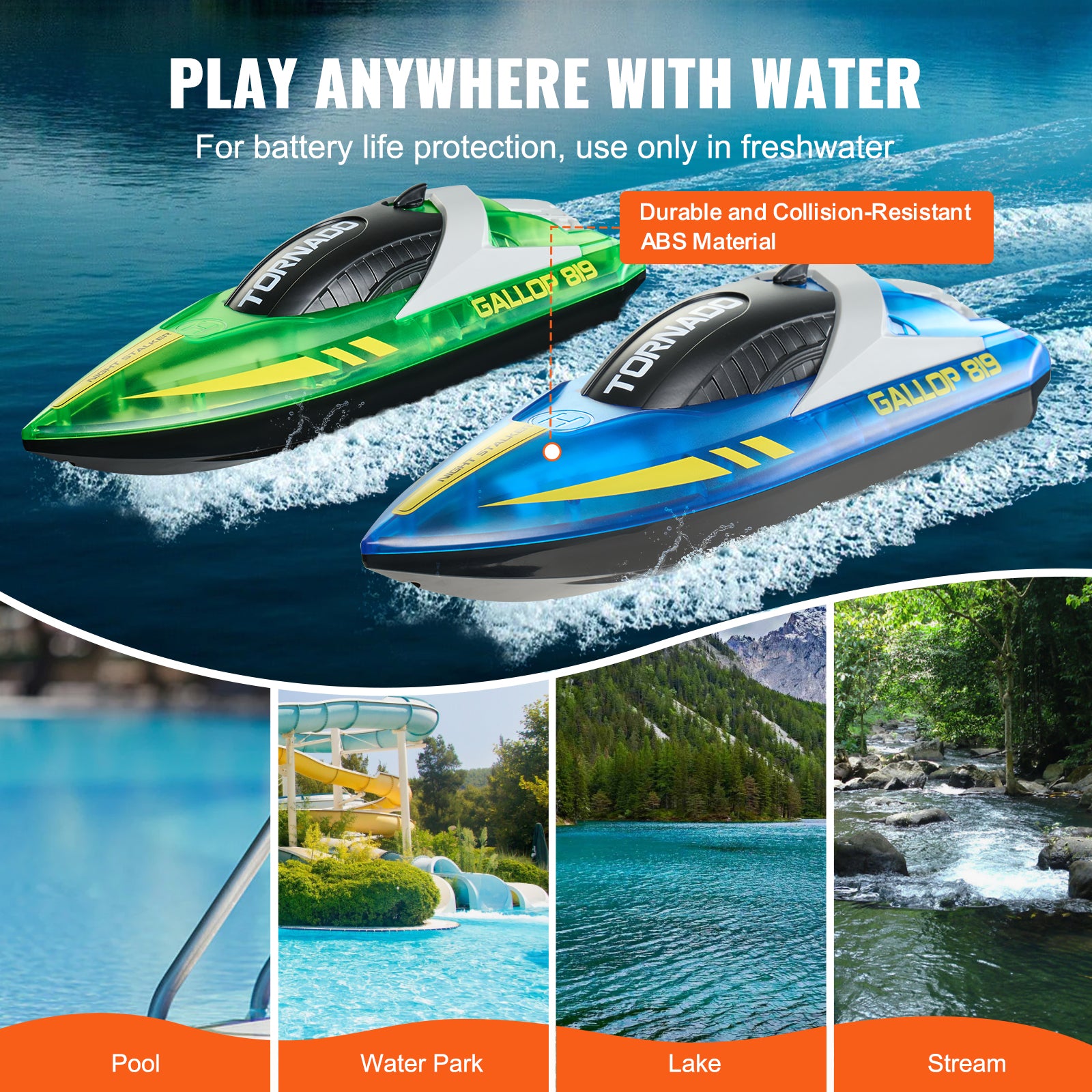 Christmas gifts! 2 PCS RC Boat 2.4 GHz Remote Control Racing Boat 12 km/h Kids Adults Gift