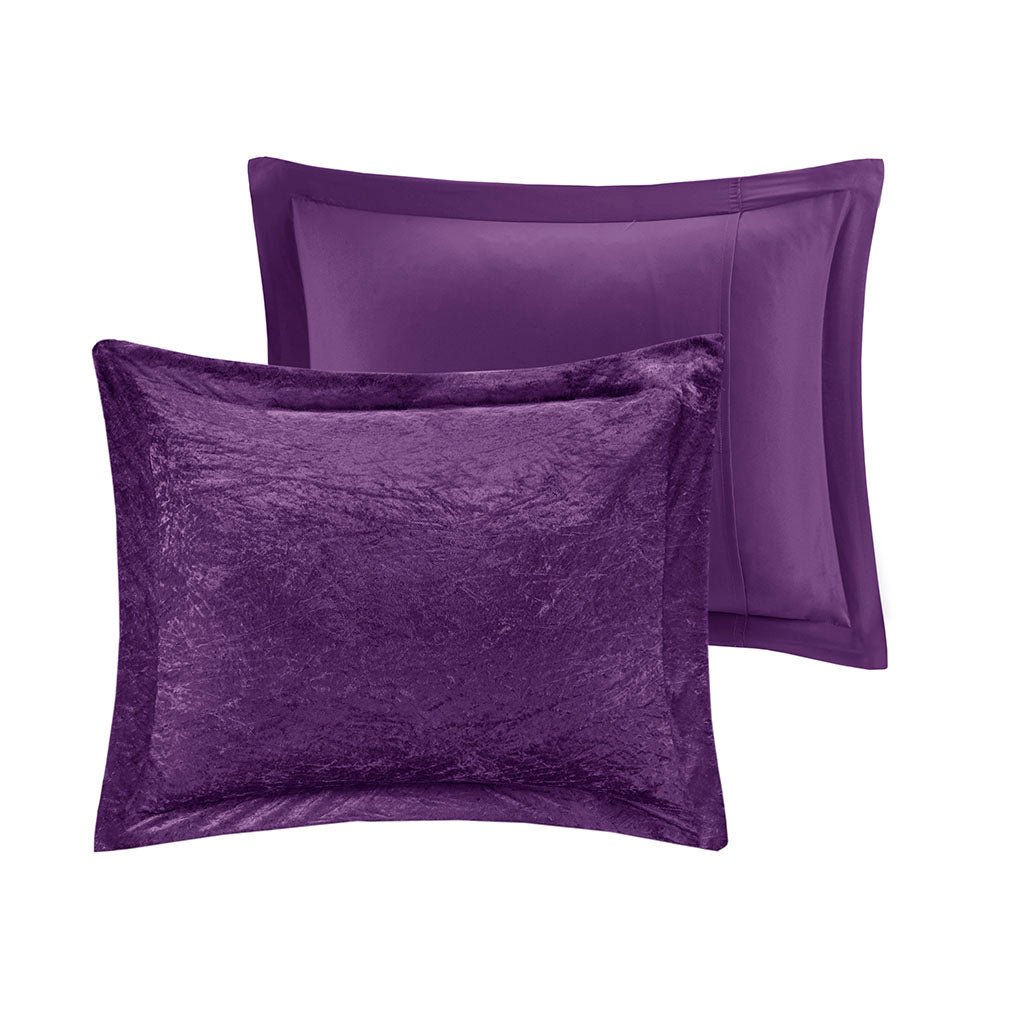 King/Cal King Velvet Comforter Set with Throw Pillow
