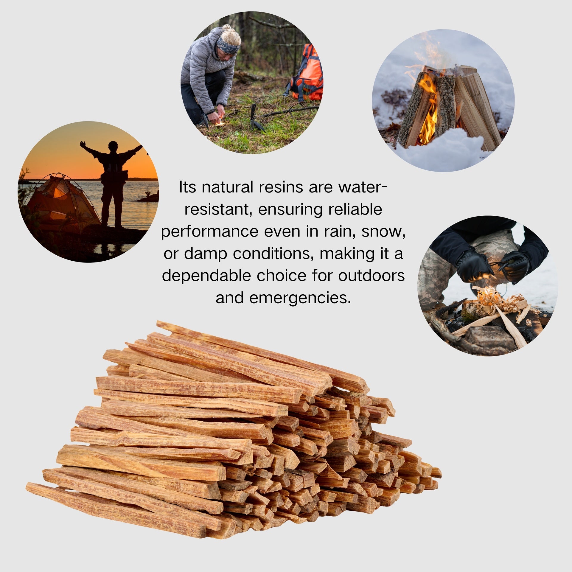 40 Lbs Fatwood Fire Starter Sticks, 100% Natural Kindling wood, Pine Firewood Firestarter for Campfire, Stove, Fireplace, Bonfires, Grill