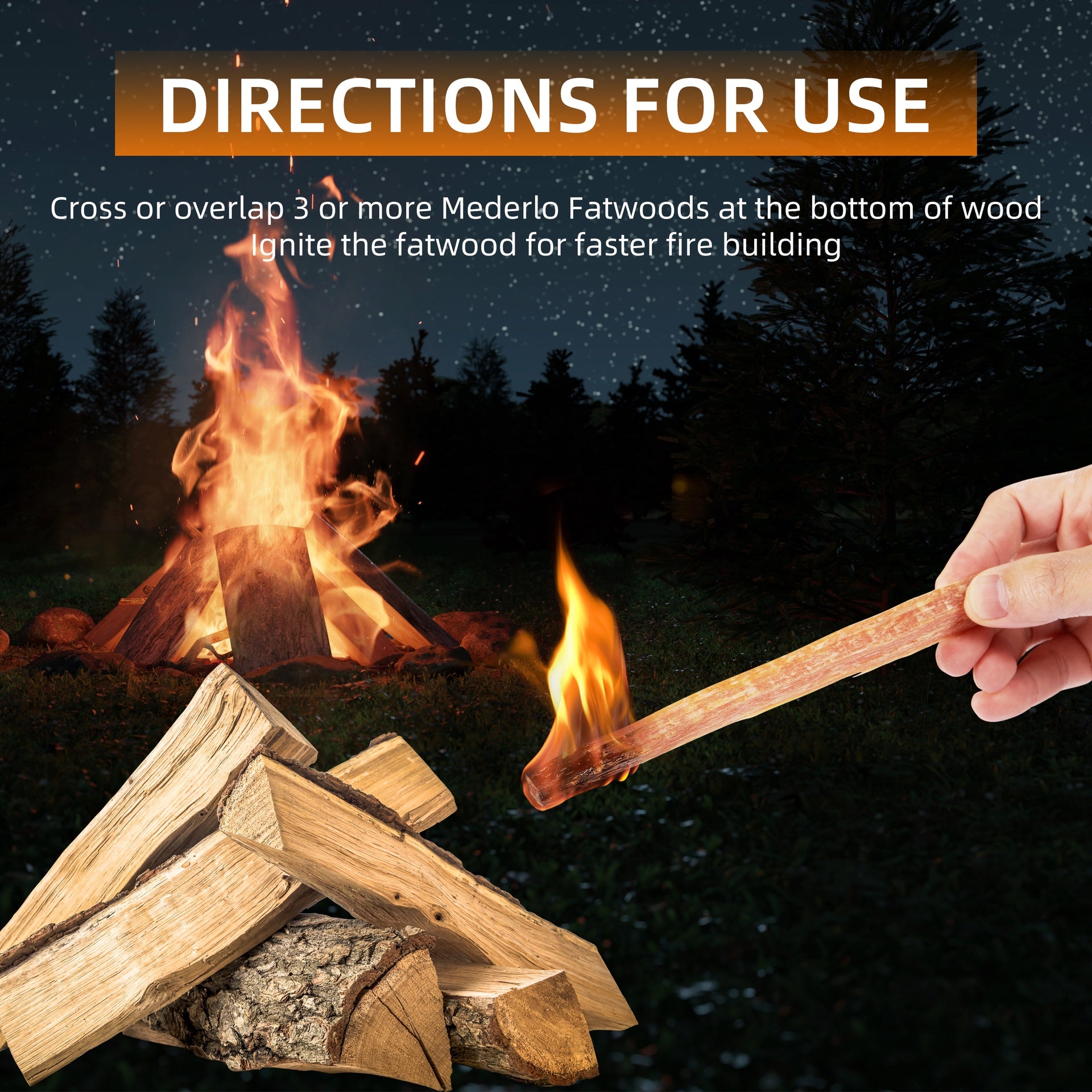 40 Lbs Fatwood Fire Starter Sticks, 100% Natural Kindling wood, Pine Firewood Firestarter for Campfire, Stove, Fireplace, Bonfires, Grill