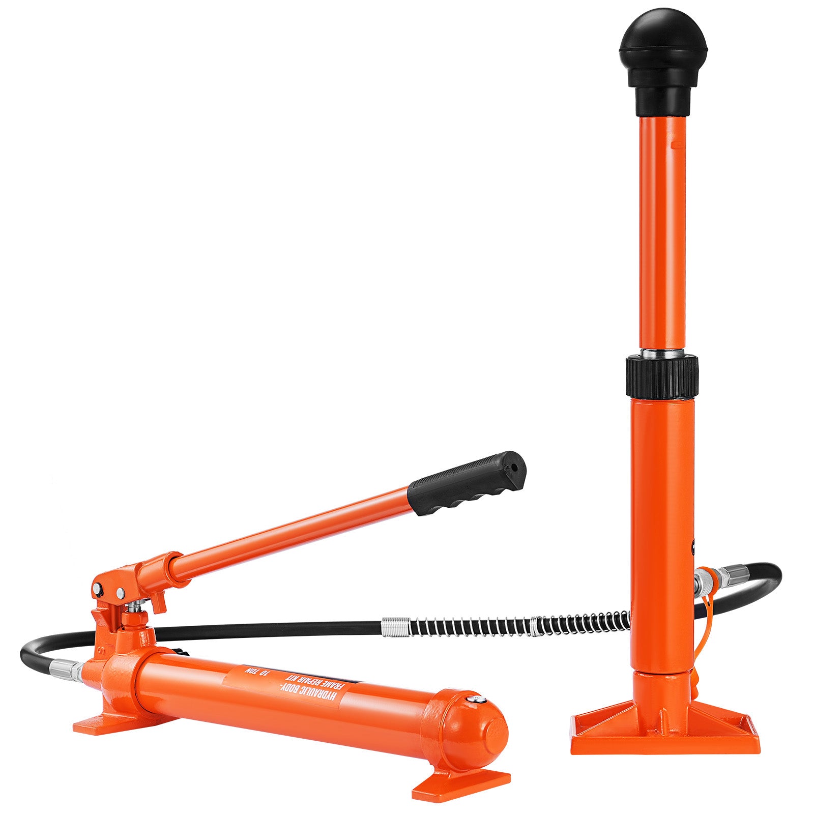 10 Ton Porta Power Kit, Hydraulic Ram with Pump, Car Jack with 4.6 ft/1.4 m Oil Hose, Bent Frame Repair Tool with Storage Case for Automotive, Garage, Heavy Equipment, Mechanic (22046 LBS)