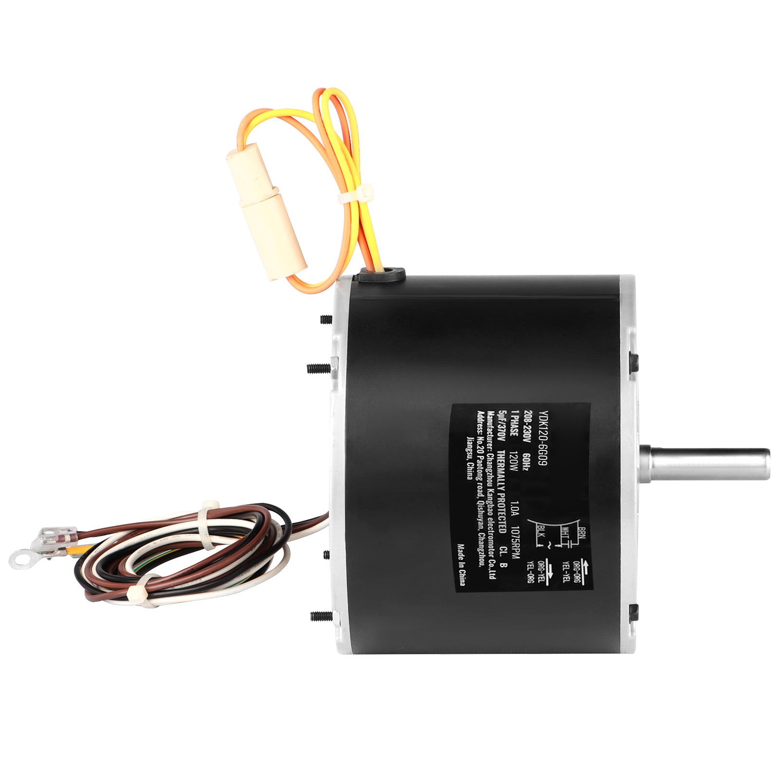Condenser Fan Motor OGD1016, 1/6 HP 208-230V Condenser Fan Motor 1075RPM, OEM Standard Upgraded Replacement Condenser Motor Reversible Rotating, Explosion-proof CBB65 5μF/370V Capacitor