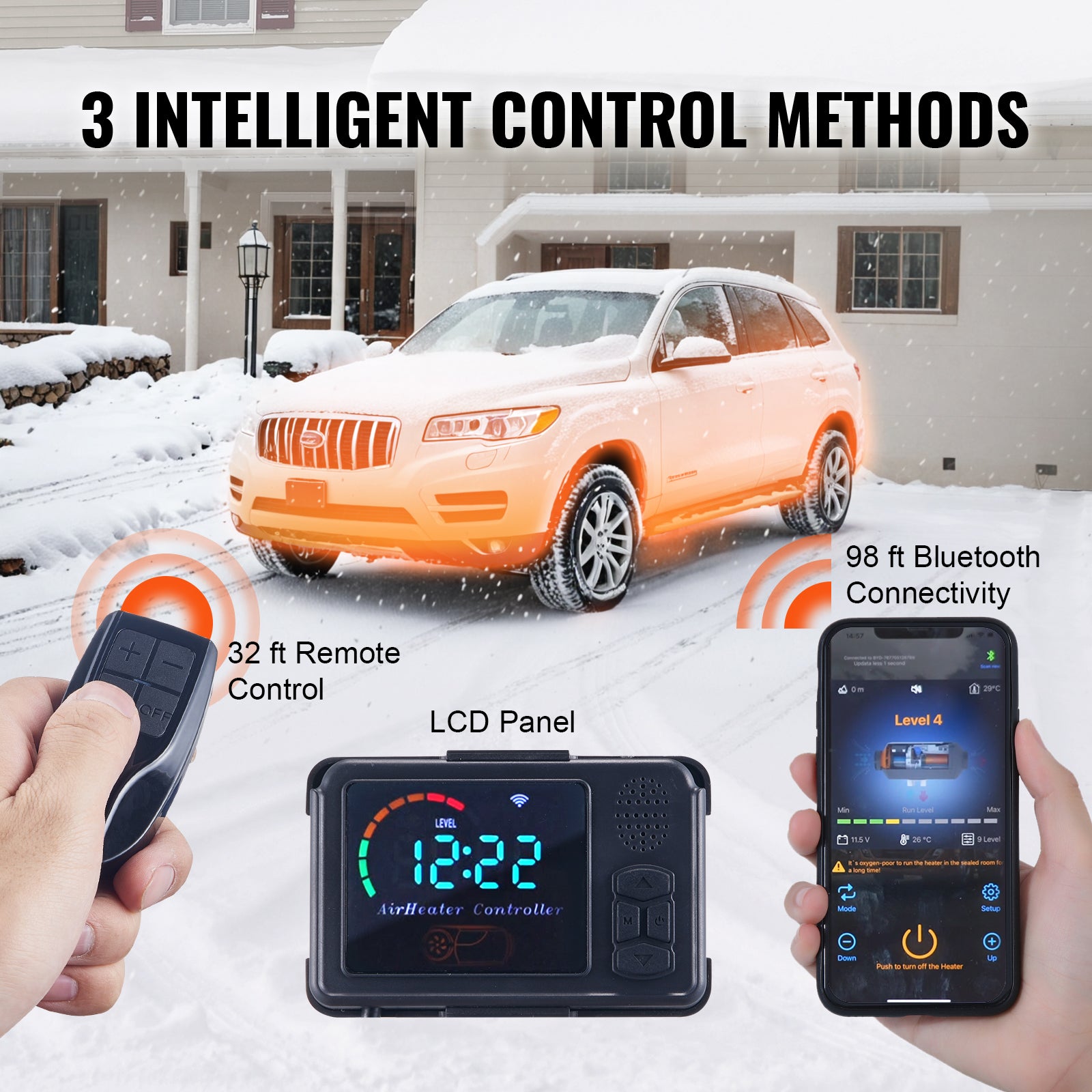 Diesel Air Heater All-in-one 12V 8KW Bluetooth App LCD for Car RV