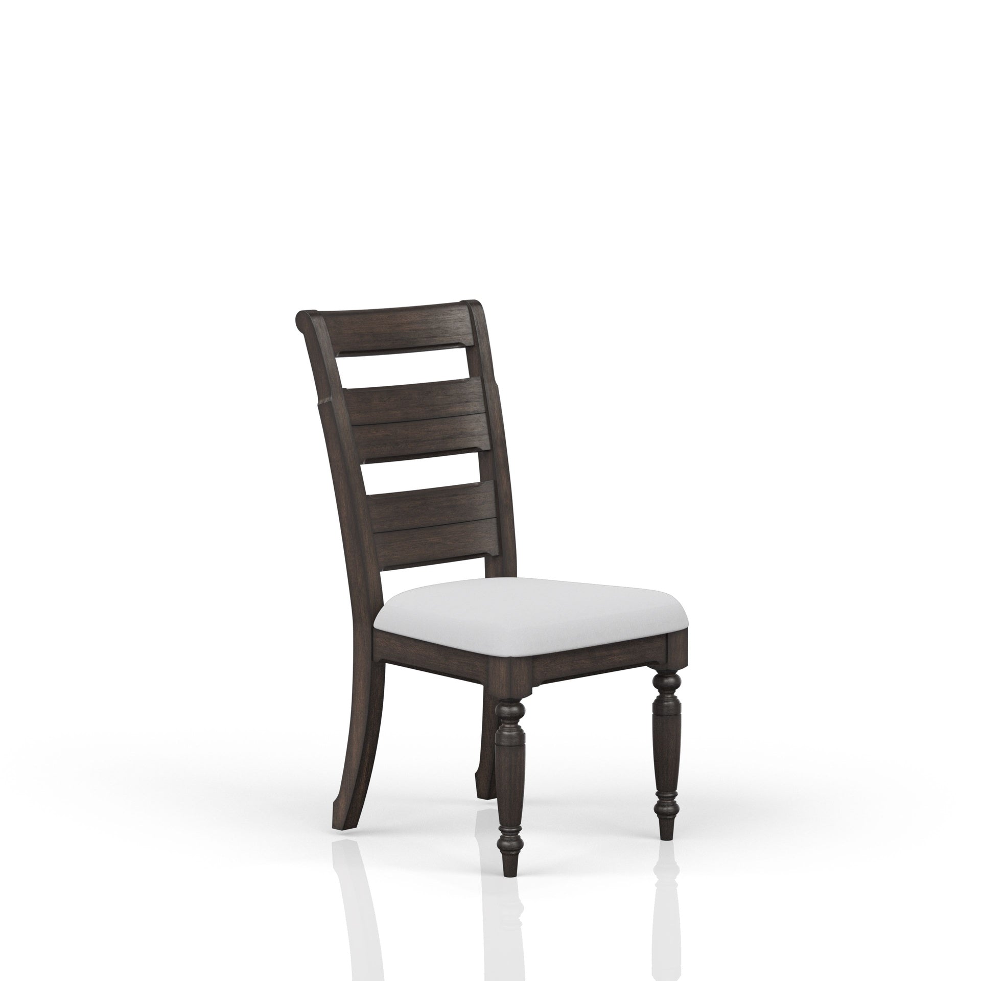 Upholstered Seat Ladderback Side Chair  Set of 2