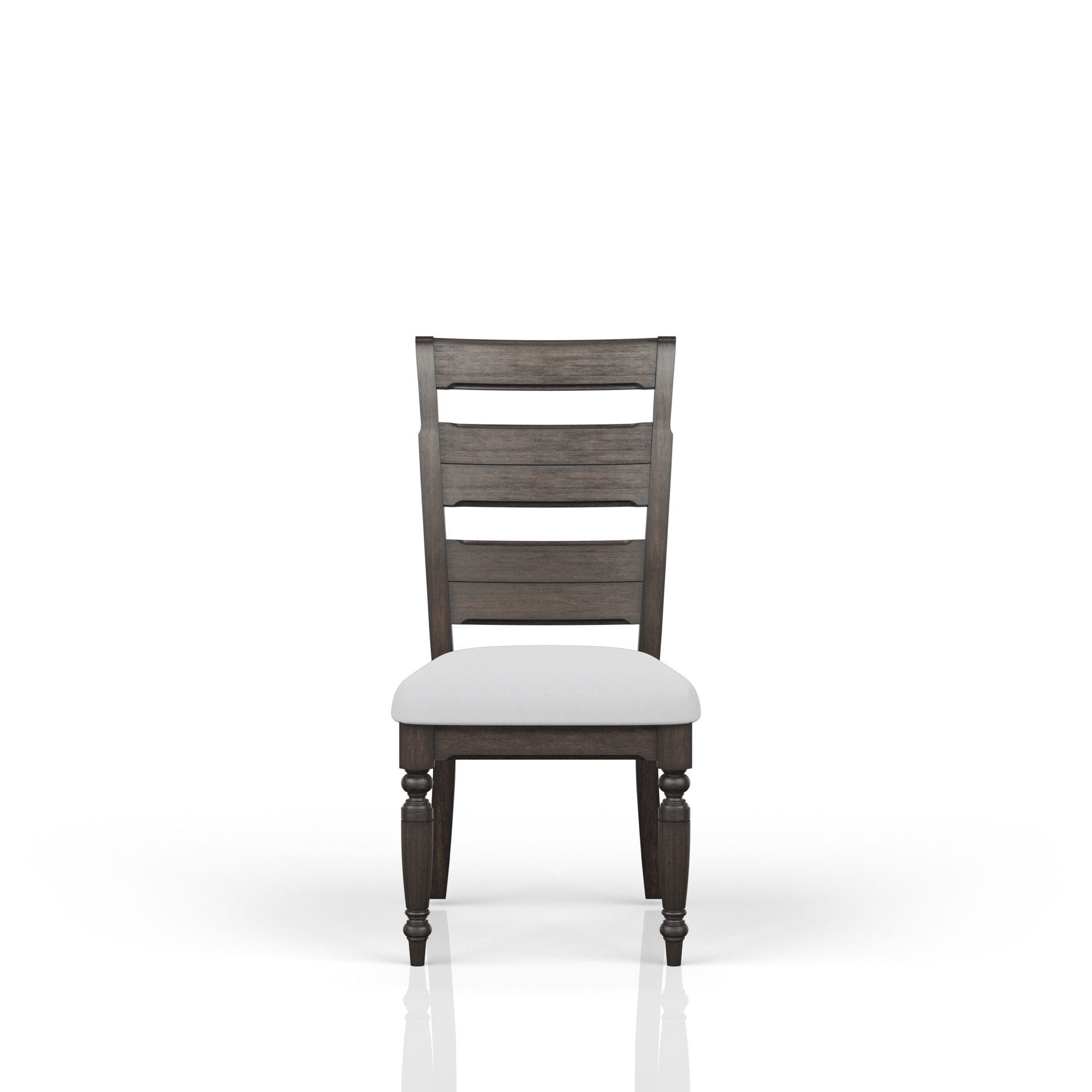 Upholstered Seat Ladderback Side Chair  Set of 2