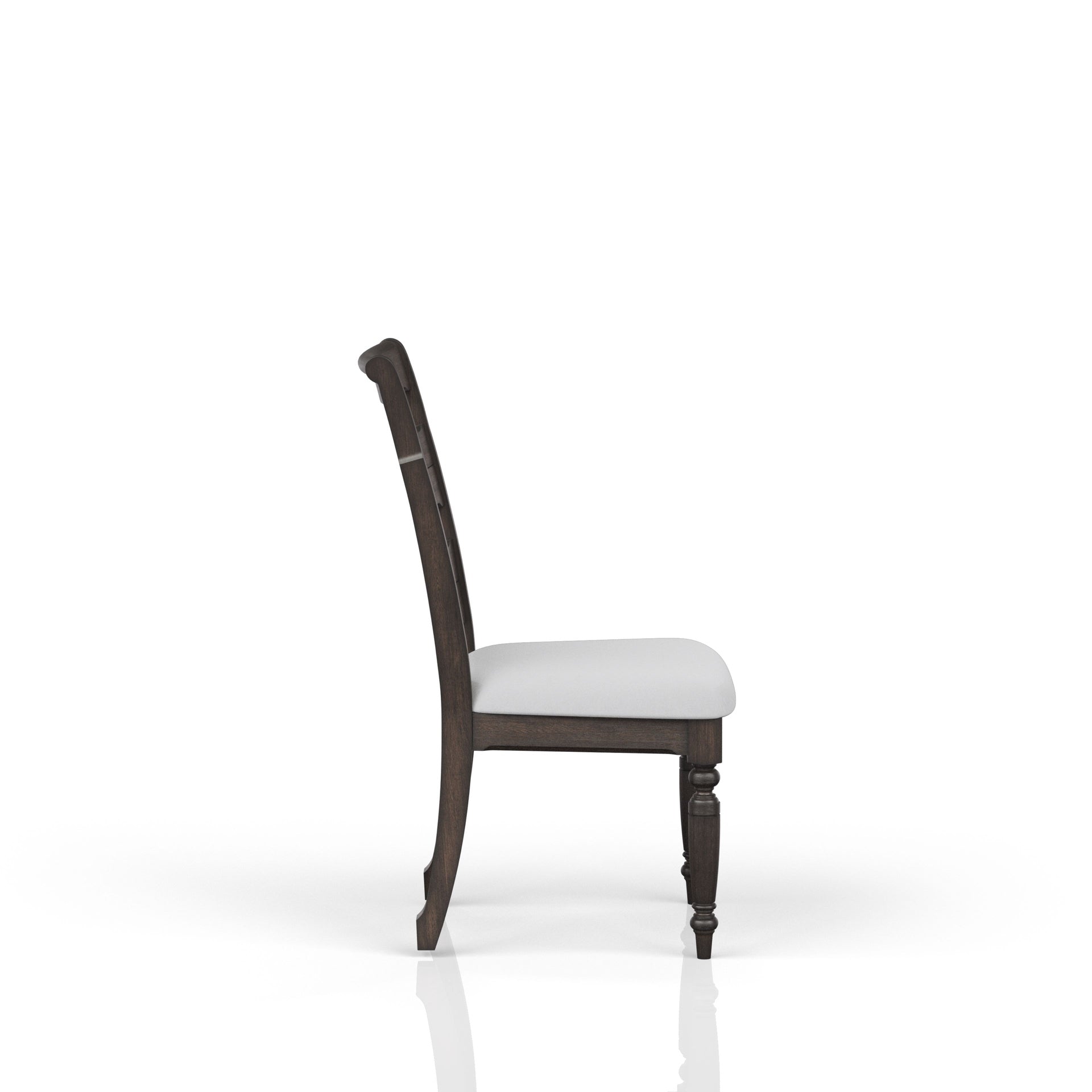 Upholstered Seat Ladderback Side Chair  Set of 2