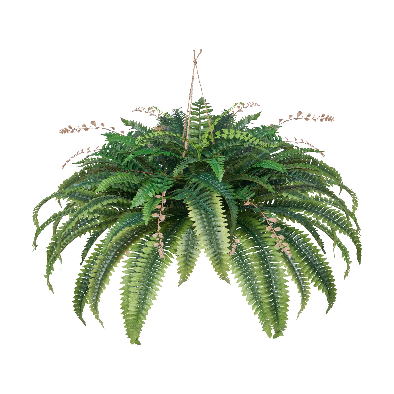 Artificial Ferns, Natural Spread Diameter 37-41 Inch, Large Hanging Fake Boston Ferns, Sunlight Resistant Fake Plant Wall Decor with 80 Branches and Flowerpot, Faux Fern for Home Office Outdoor
