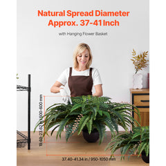 Artificial Ferns, Natural Spread Diameter 37-41 Inch, Large Hanging Fake Boston Ferns, Sunlight Resistant Fake Plant Wall Decor with 80 Branches and Flowerpot, Faux Fern for Home Office Outdoor