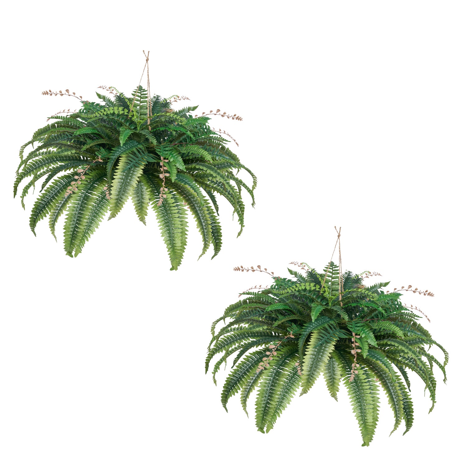 Artificial Ferns, Natural Spread Diameter 37-41 Inch, Large Hanging Fake Boston Ferns, Sunlight Resistant Fake Plant Wall Decor with 80 Branches and Flowerpot, Faux Fern for Home Office Outdoor