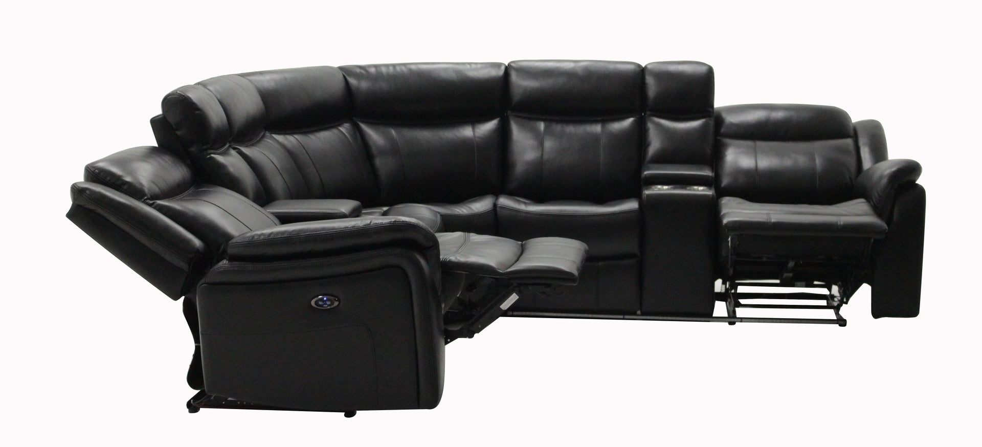 JUPITER BLACK LEATHER SECTIONAL