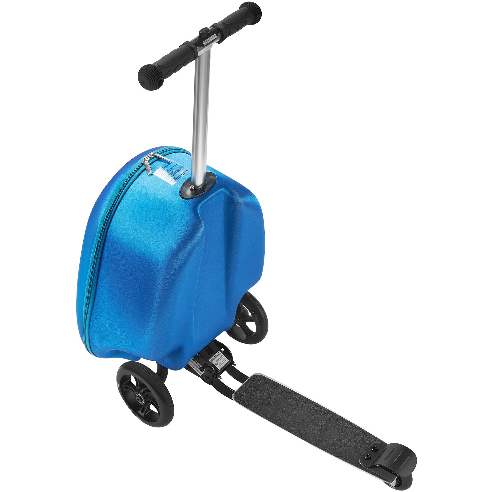 Ride-on Luggage 20-inch Kids Scooter Suitcase with Flash Wheels Blue