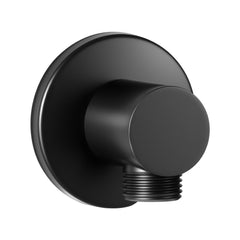 Wall Mounted Supply Elbow, Wall Supply Elbow with O-Ring Flange, Tapered 1/2" NPT Female Inlet, Solid Brass Wall Union, Round Walls Union Water Supplying, Matte Black Finish, 1/2" IPS