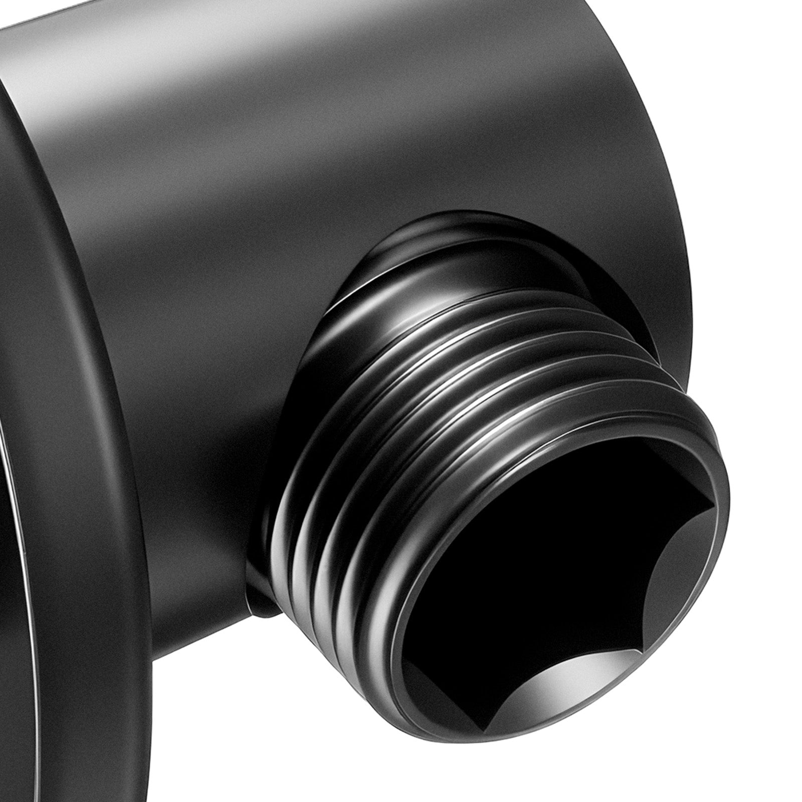 Wall Mounted Supply Elbow, Wall Supply Elbow with O-Ring Flange, Tapered 1/2" NPT Female Inlet, Solid Brass Wall Union, Round Walls Union Water Supplying, Matte Black Finish, 1/2" IPS
