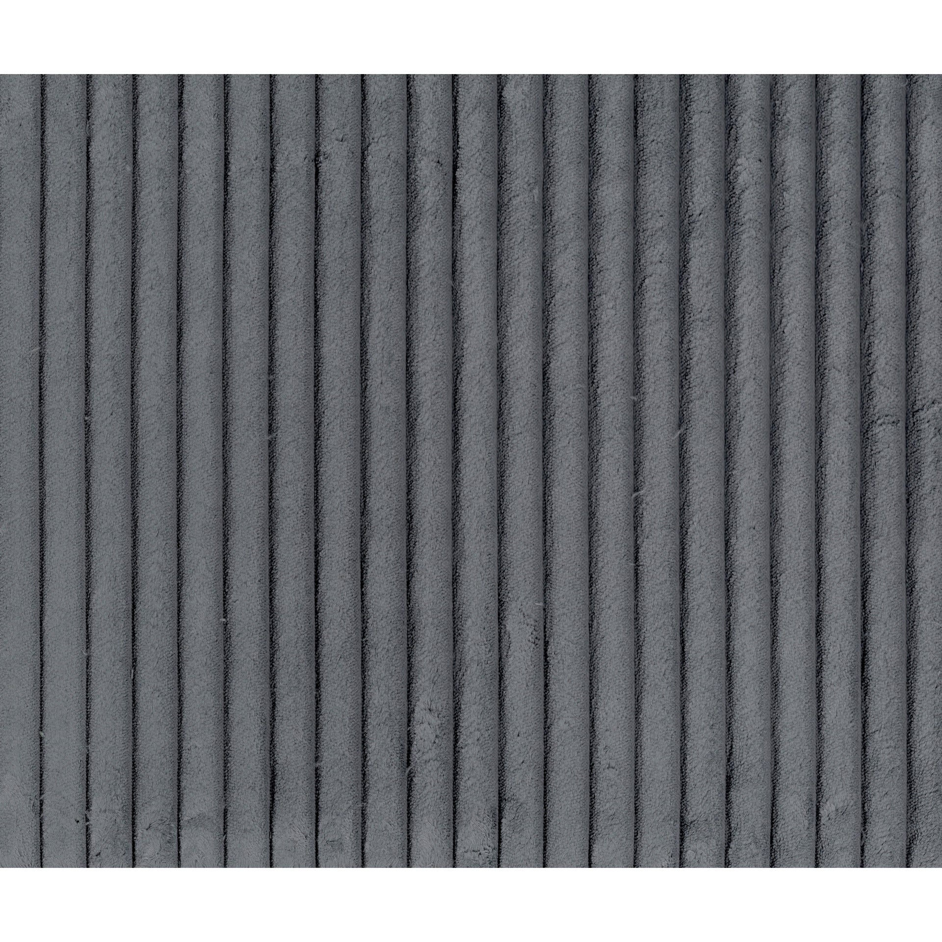 Rix 45 Inch Ottoman, Attached Seat Cushion in Gray Corduroy Fabric, Wood