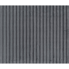 Rix 45 Inch Ottoman, Attached Seat Cushion in Gray Corduroy Fabric, Wood