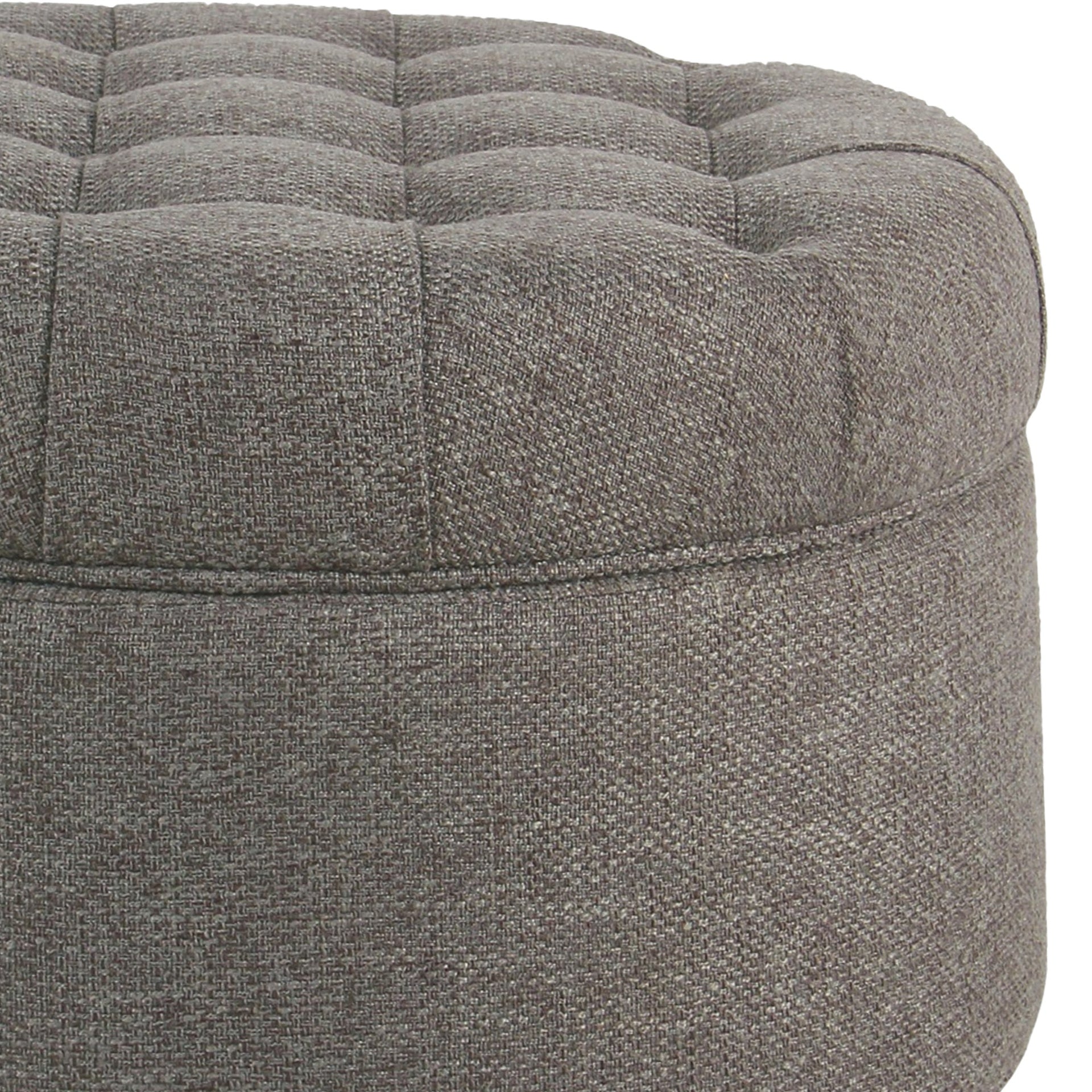 Fabric Upholstered Wooden Ottoman with Tufted Lift Off Lid Storage, Dark Gray