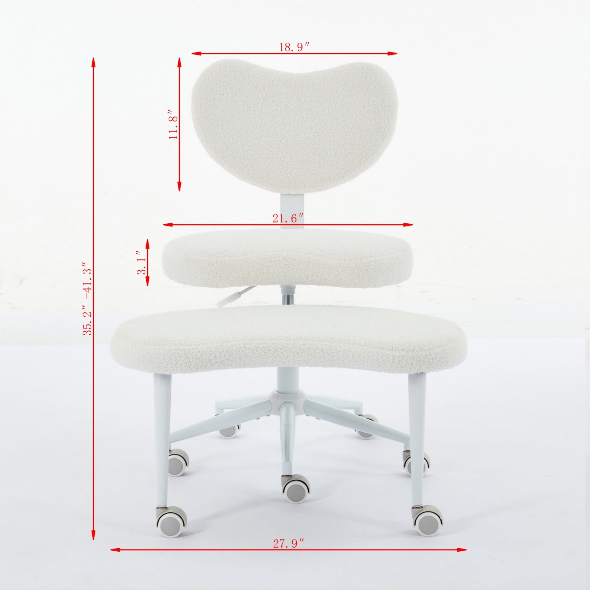 Meditation Chair Plus, Cross Legged Chair with Wheels, ADHD Chair, Criss Cross Desk Chair with Lumbar Support and Adjustable Stool, Flexible Design for Fidgety Sitters, Ivory