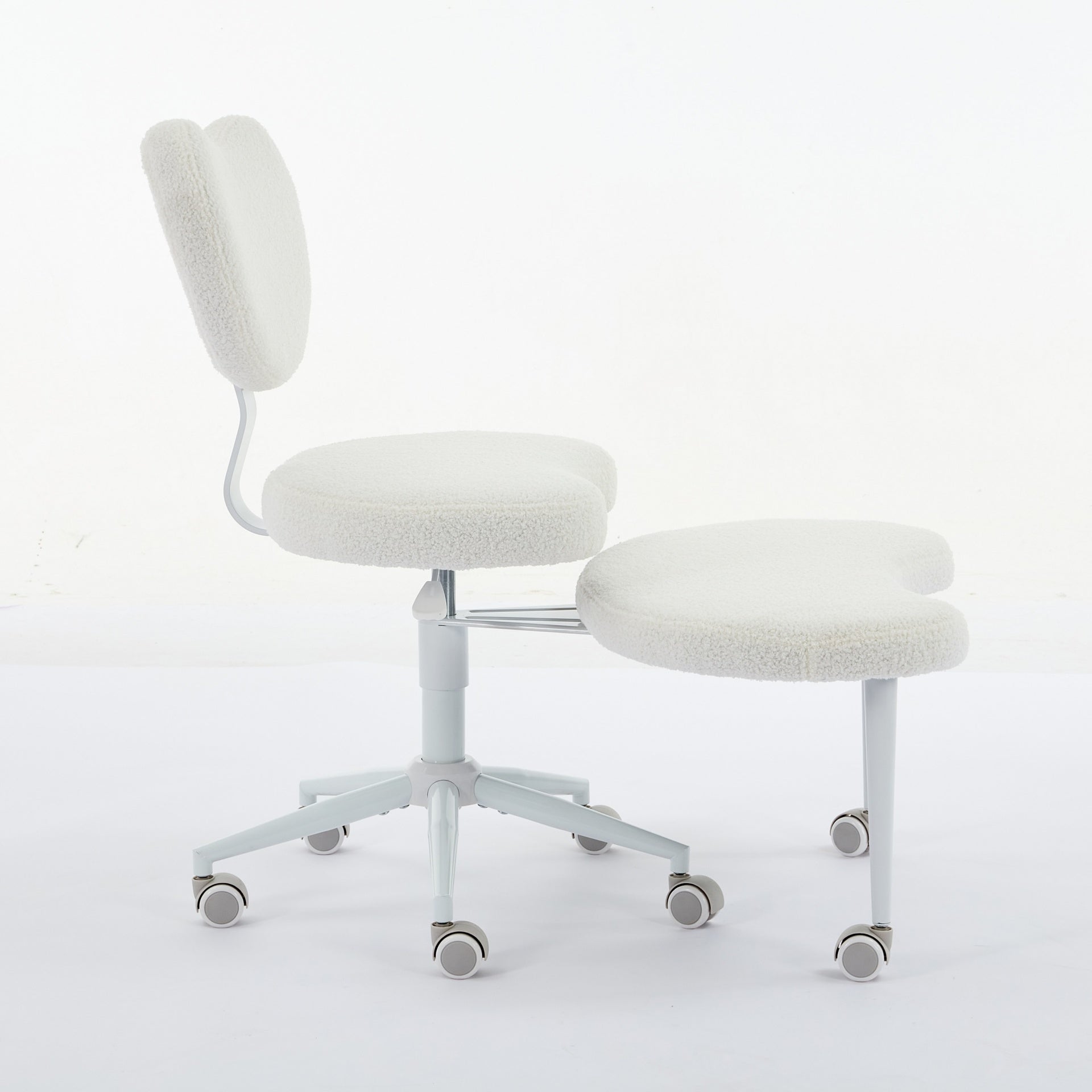 Meditation Chair Plus, Cross Legged Chair with Wheels, ADHD Chair, Criss Cross Desk Chair with Lumbar Support and Adjustable Stool, Flexible Design for Fidgety Sitters, Ivory