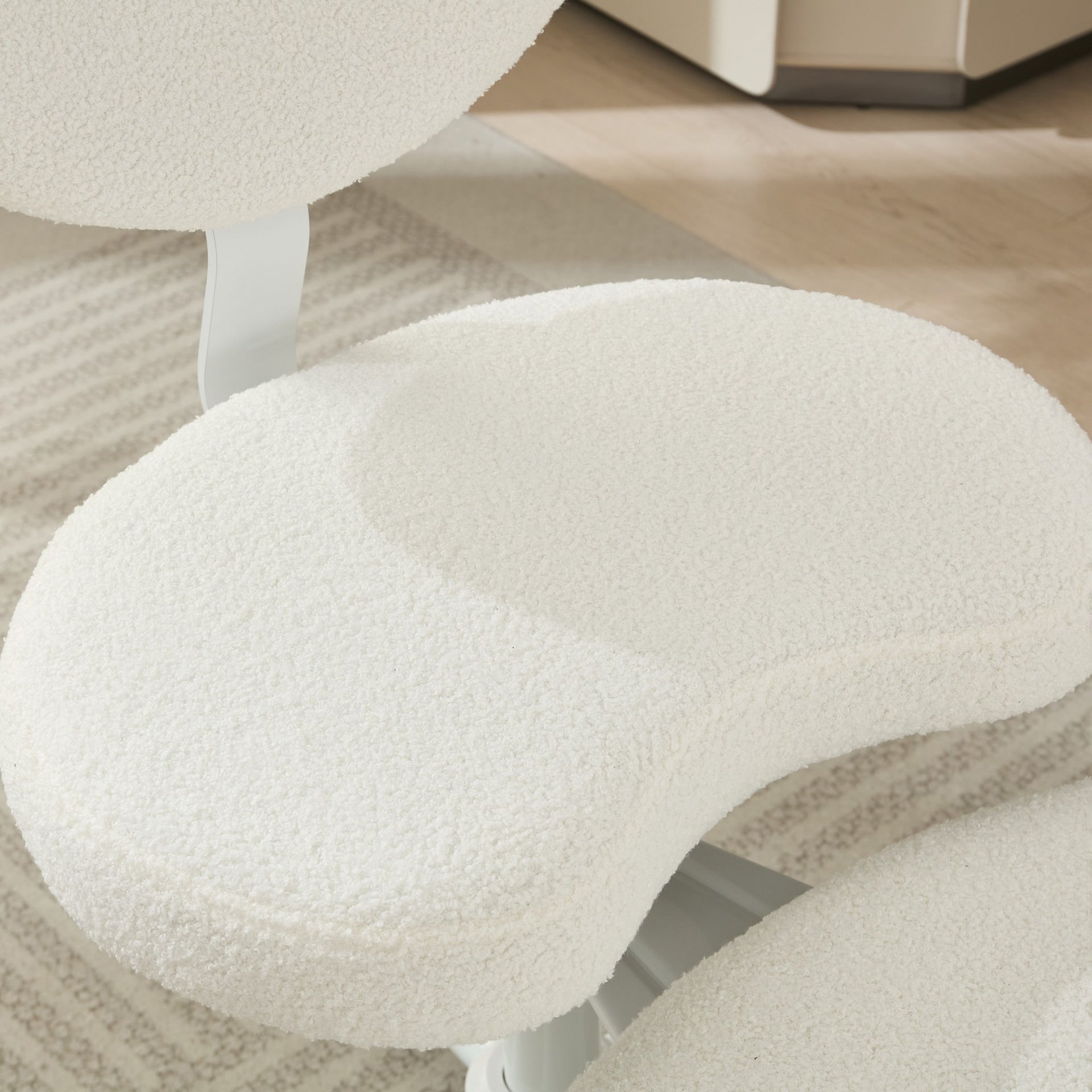 Meditation Chair Plus, Cross Legged Chair with Wheels, ADHD Chair, Criss Cross Desk Chair with Lumbar Support and Adjustable Stool, Flexible Design for Fidgety Sitters, Ivory