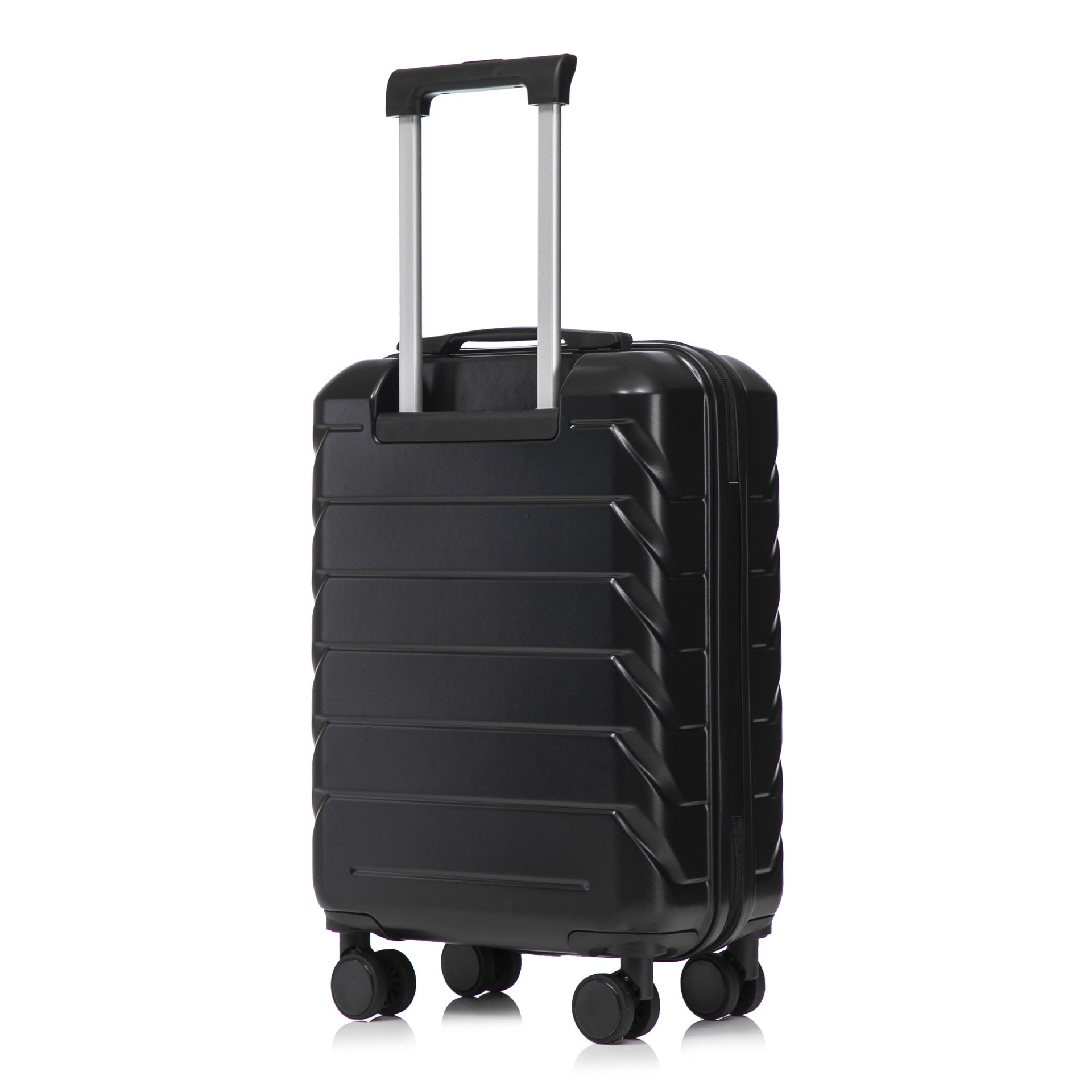 14"/20" 2 pcs/set in ABS Spinner Wheel Luggage, with Combination Lock,14" Cosmetic Case (Black)