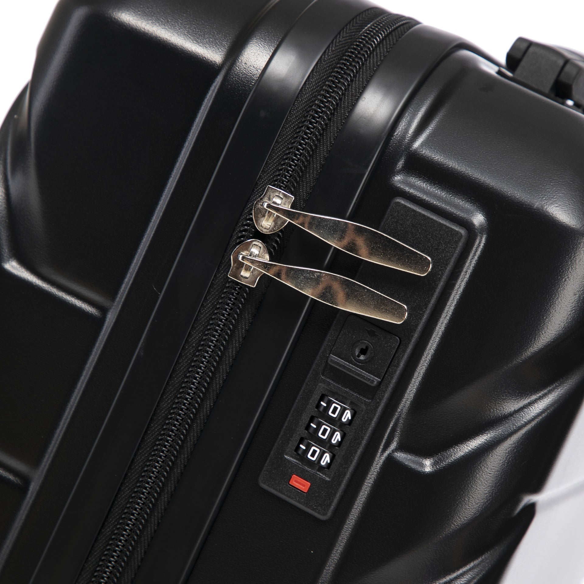 14"/20" 2 pcs/set in ABS Spinner Wheel Luggage, with Combination Lock,14" Cosmetic Case (Black)
