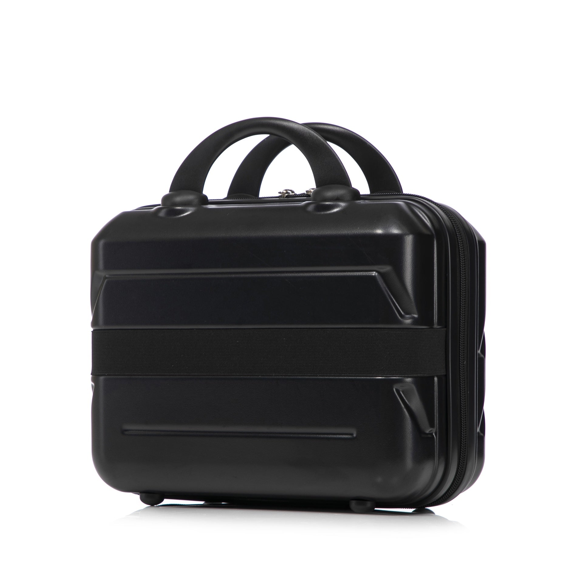 14"/20" 2 pcs/set in ABS Spinner Wheel Luggage, with Combination Lock,14" Cosmetic Case (Black)
