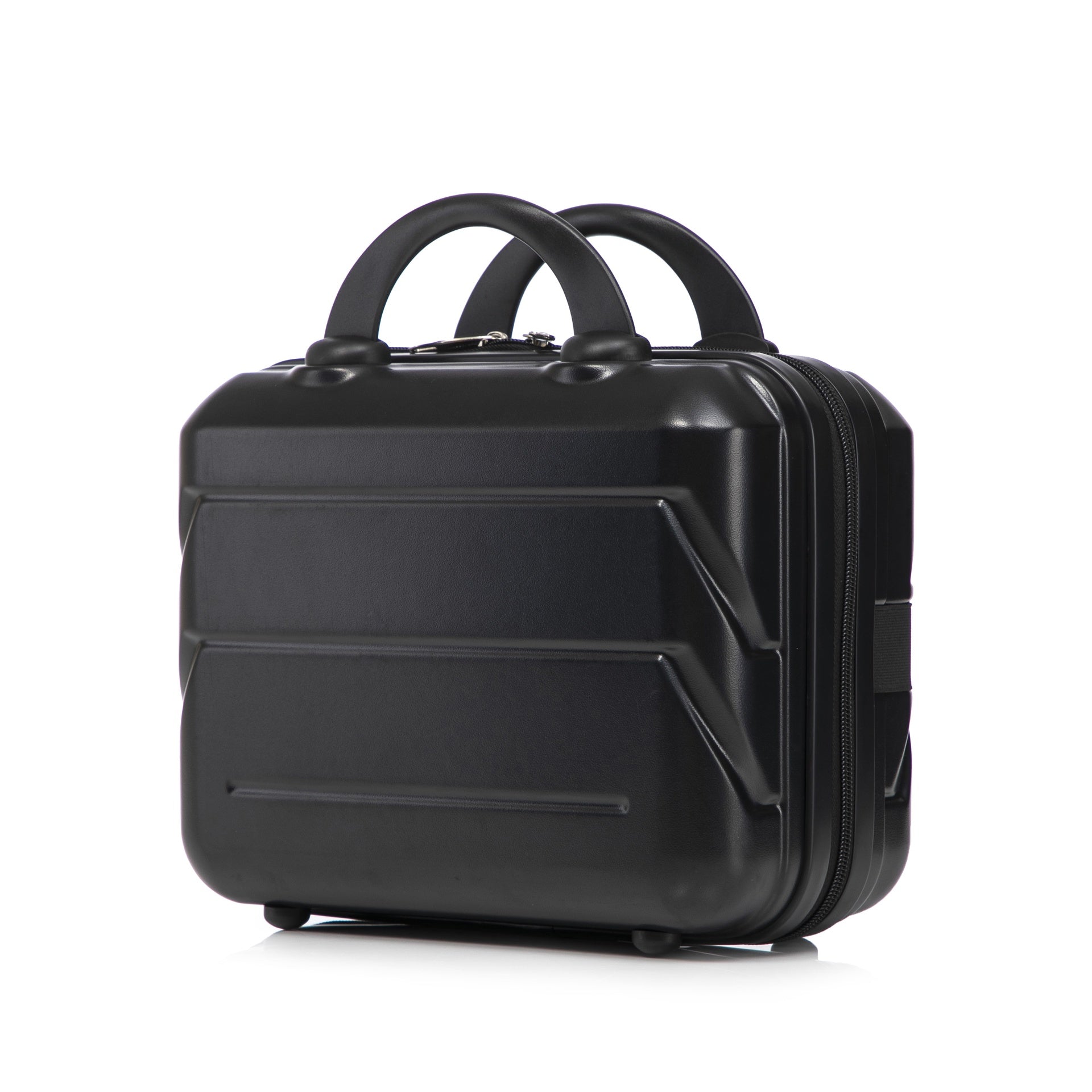 14"/20" 2 pcs/set in ABS Spinner Wheel Luggage, with Combination Lock,14" Cosmetic Case (Black)