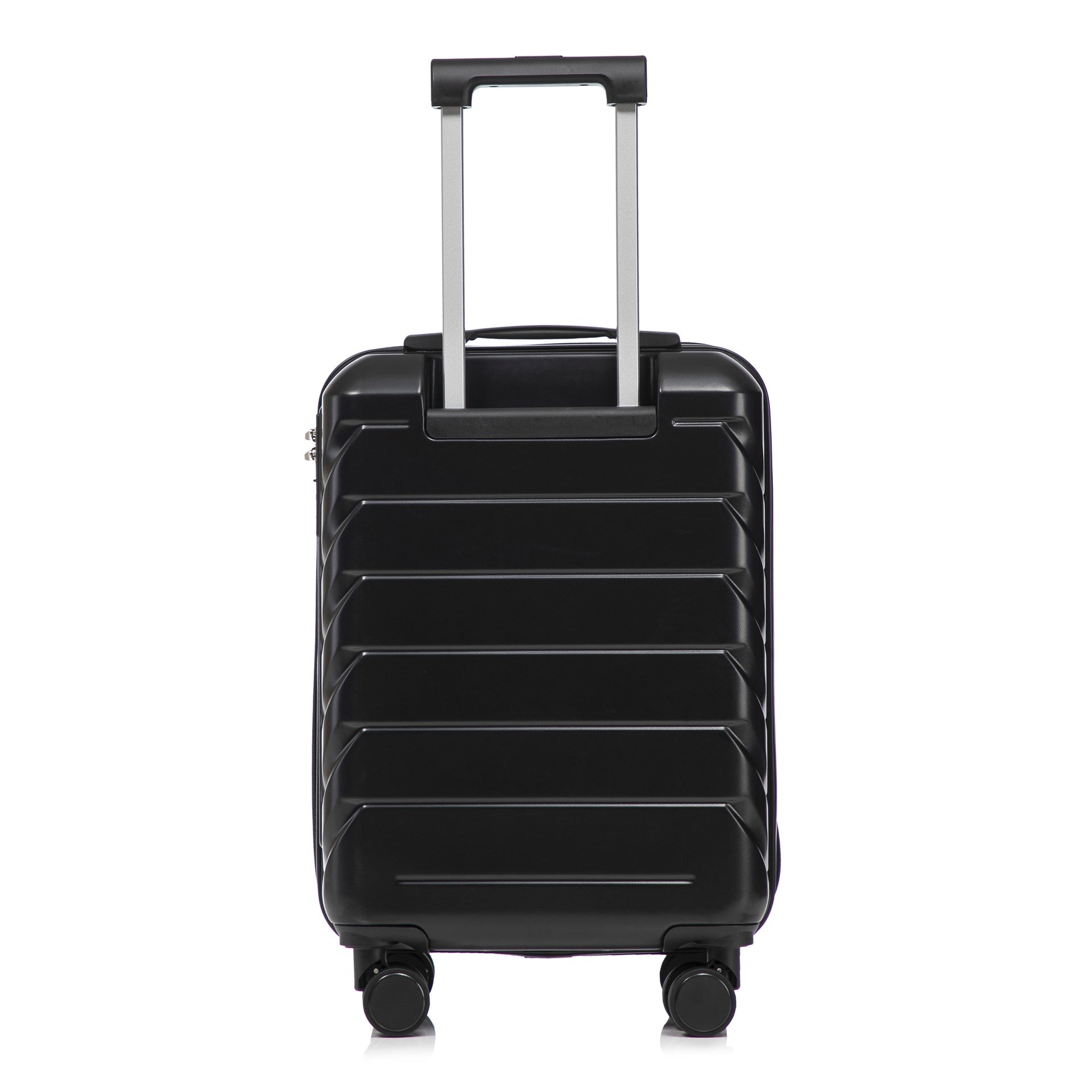 14"/20" 2 pcs/set in ABS Spinner Wheel Luggage, with Combination Lock,14" Cosmetic Case (Black)