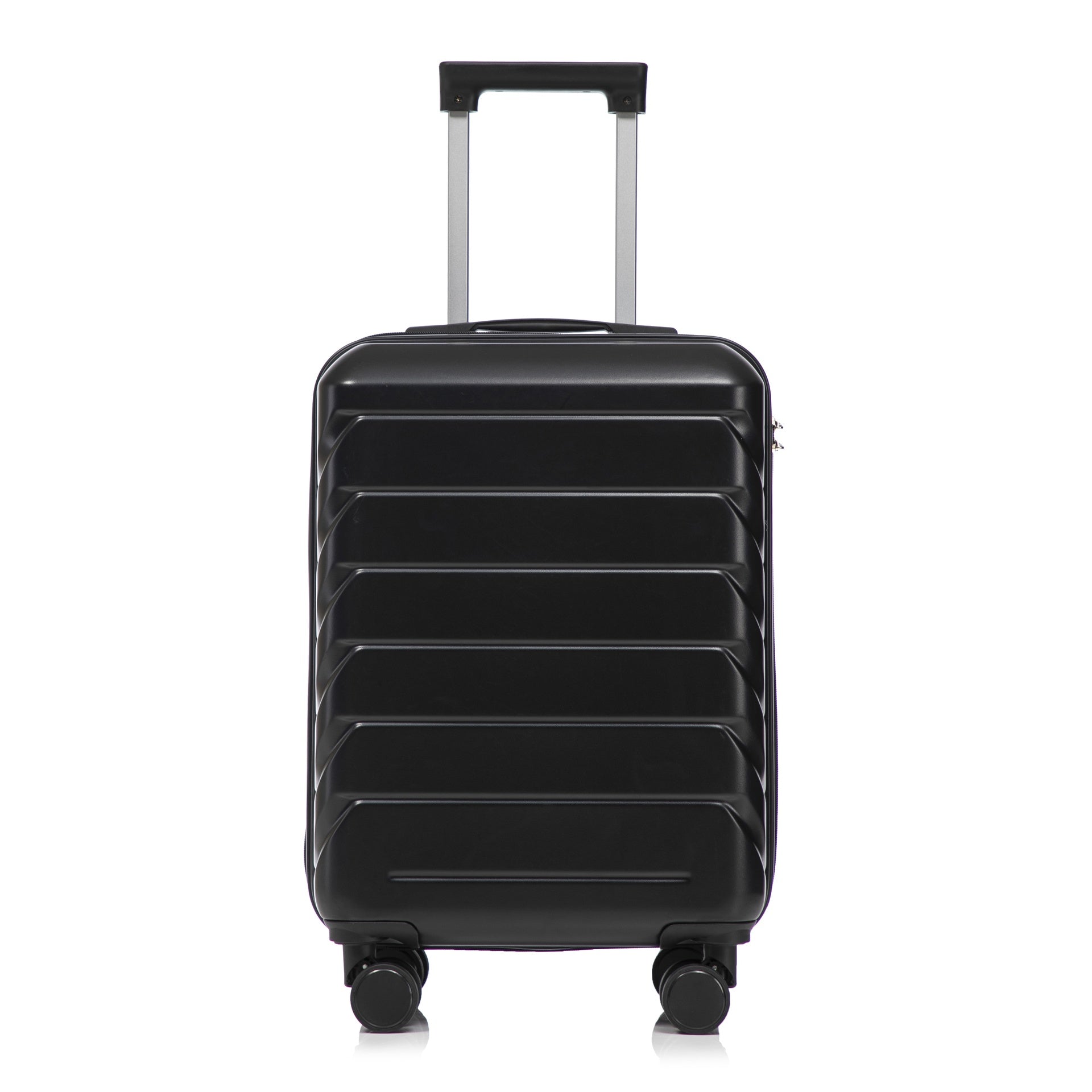 14"/20" 2 pcs/set in ABS Spinner Wheel Luggage, with Combination Lock,14" Cosmetic Case (Black)