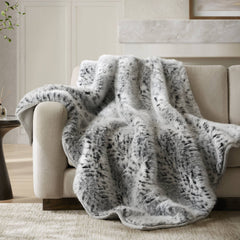 1-Piece 60x80" Faux Fur Throw Blanket,Snow Leopard