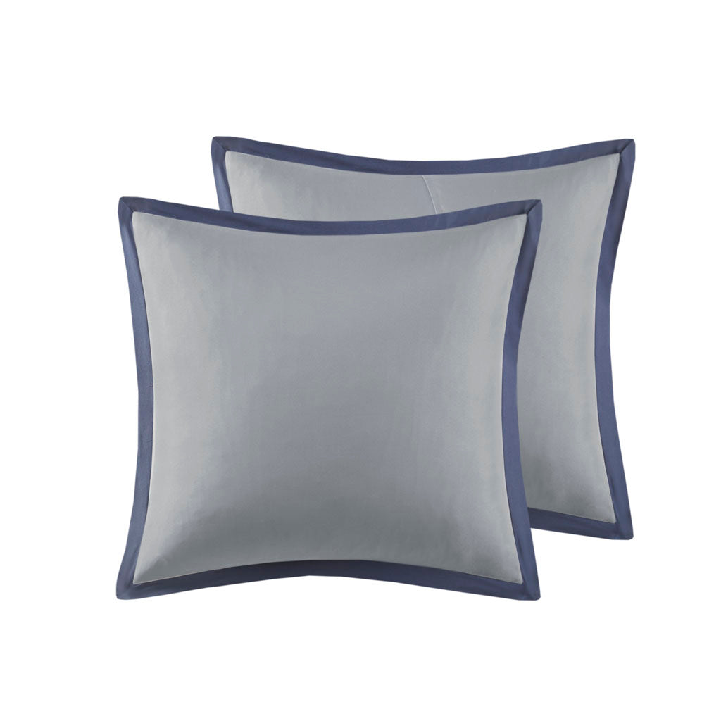 8 Piece Embroidered Comforter Set Navy King